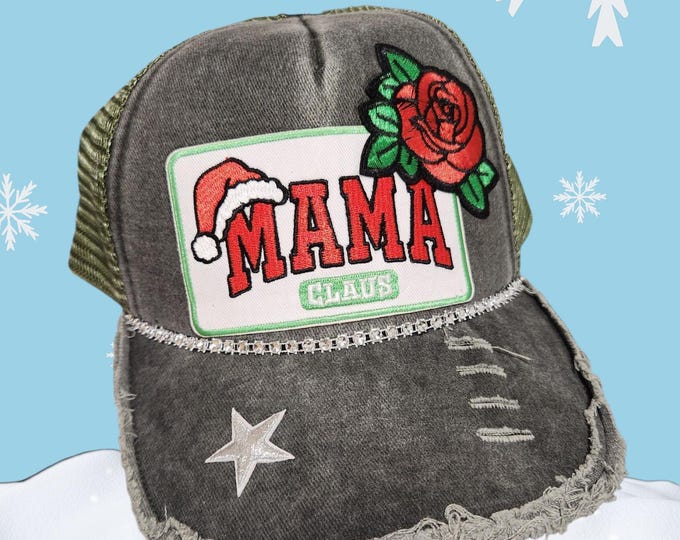 Christmas - Hand Crafted - Holiday  Themed  - Baseball / Trucker Hat