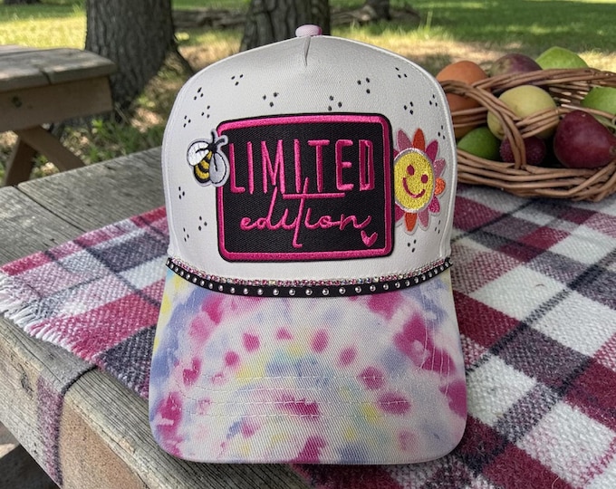 Fun - embellished - handcrafted- tye dyed - Beach - Cruise themed - Outdoor party - baseball cap