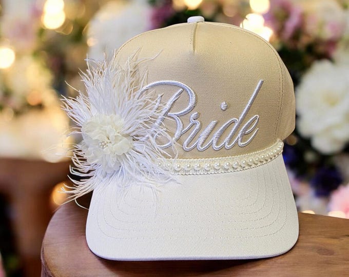Fun embellished  handcrafted- Bride - Wedding - baseball cap with bling