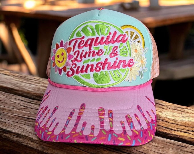Fun - embellished - handcrafted- Beach - Cruise themed - Outdoor party - baseball cap