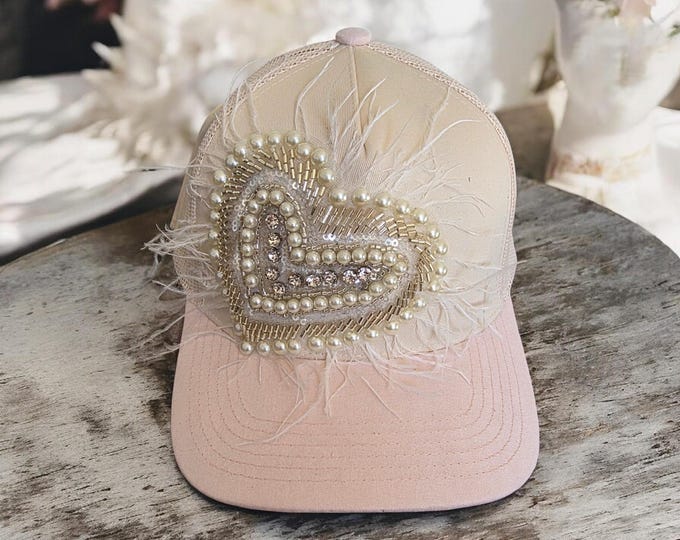 Fun embellished  handcrafted- Bride - Wedding - baseball cap with bling