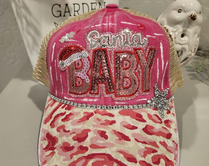 Christmas - Hand Crafted - Holiday  Themed  - Baseball / Trucker Hat