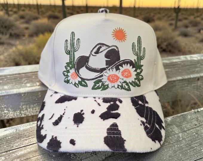 Hand Painted desert baseball cap
