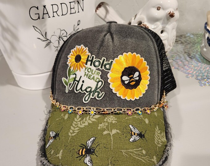Fun embellished  handcrafted- Outdoor Themed - baseball cap with bling