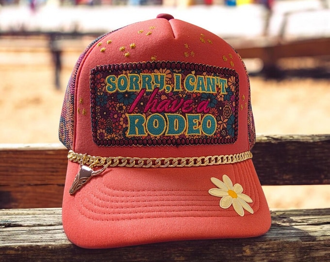 Fun - embellished - handcrafted- Cowboy / rodeo style -- baseball cap