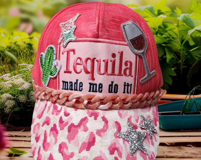 Fun - embellished - handcrafted- Cowboy / rodeo style -- baseball cap