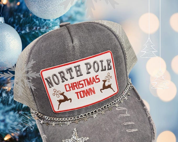 Christmas - Hand Crafted - Holiday  Themed  - Baseball / Trucker Hat