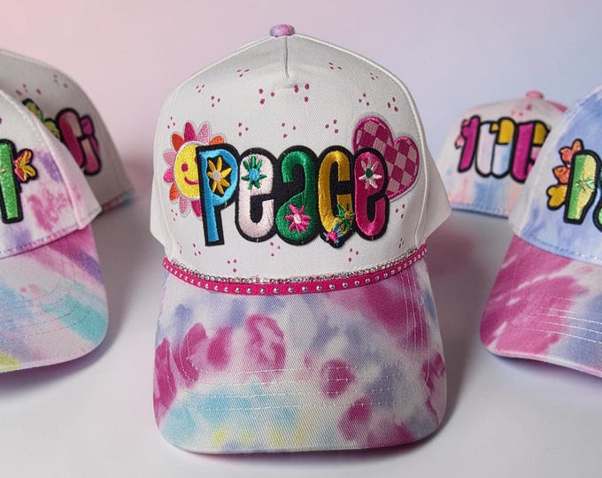 Fun - embellished - handcrafted- tye dyed - Beach - Cruise themed - Outdoor party - baseball cap