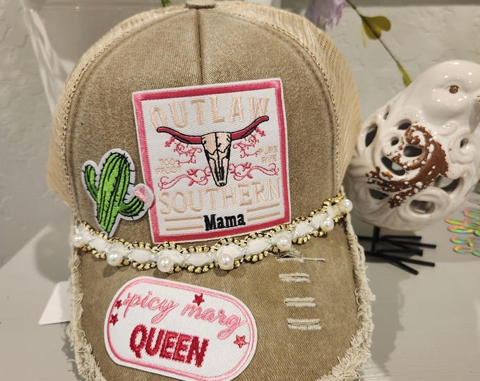 Fun embellished  handcrafted-women's baseball cap with bling