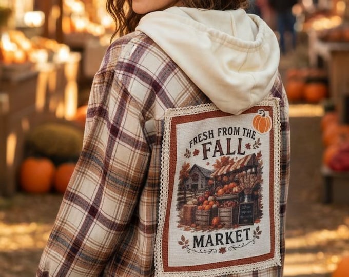 Handcrafted - Upcycled- Autumn Flannel- Shirt Jacket - Size 2XL