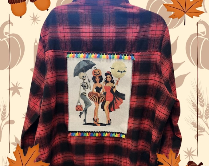 Fun Halloween themed flannel shirt