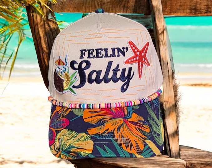 Fun - embellished - handcrafted- Beach - Cruise themed - baseball cap