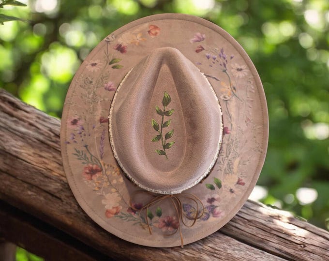 Burned - Vegan Suede - Rancher - Cowboy hat - pretty Light Brown color