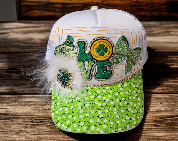 Fun - embellished - handcrafted- St Patrick's day - baseball cap