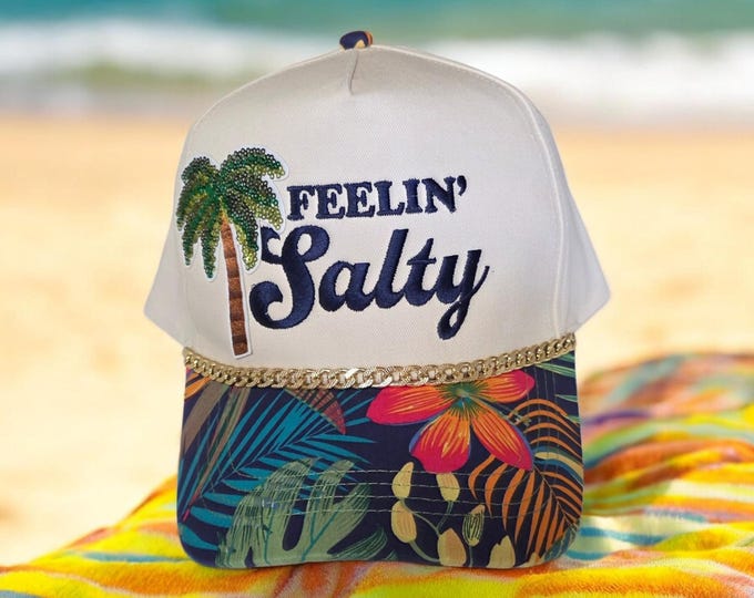 Fun - embellished - handcrafted- Beach - Cruise themed - baseball cap