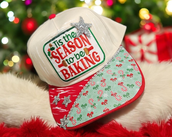 Christmas - Hand Crafted - Holiday  Themed  - Baseball / Trucker Hat