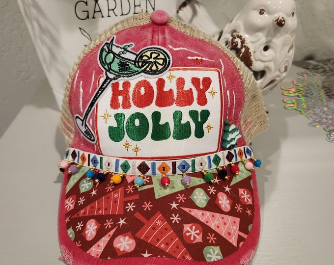 Christmas - Hand Crafted - Holiday  Themed  - Baseball / Trucker Hat