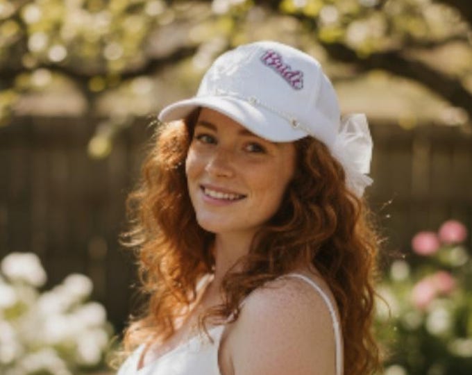 Fun embellished  handcrafted- Bride - Wedding - baseball cap with bling