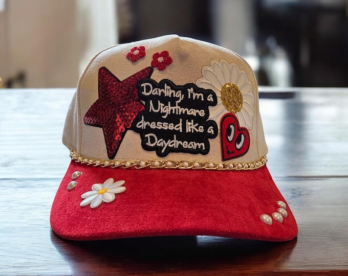 Fun embellished  handcrafted-women's baseball cap with bling