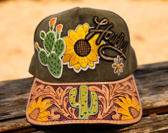 Fun - Embellished Western - Leather Baseball Cap