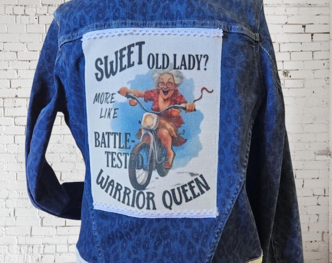 Upcycled - Blue Denim Jacket - women's size 4 - 6 - small