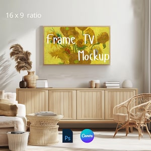 Samsung Frame TV Art Mockup, Canva Mockup, PSD Mockup, Samsung Tv Art Display, Smart Object