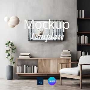 Samsung Frame TV Art Mockup, Canva Mockup, PSD Mockup, Samsung TV Art Display, Smart Object