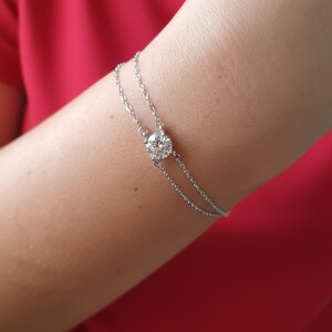 Solitaire Moissanite Bracelet - Minimalist Sparkle Gift
