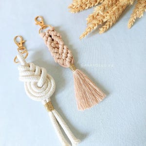 Key ring or bag charm - handmade in macrame