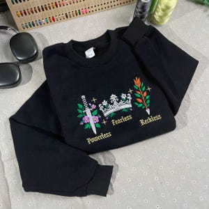 Powerless Series Embroidered Hoodie, Lauren Roberts Bookish Sweater, Fearless & Reckless Merch, Cozy Gift for Readers
