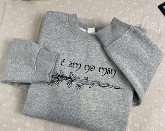 I Am No Man Embroidered Tee, Fantasy Book Shirt, Comfort Colors Gift, Literary Fandom Shirt, Bookish Gift for Tolkien Fans