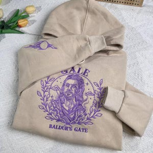 Gale Embroidered Hoodie, Baldur&#39;s Gate 3 Sweatshirt, BG3 Gamer Shirt, Cozy Crewneck, Perfect Gift for RPG Fans