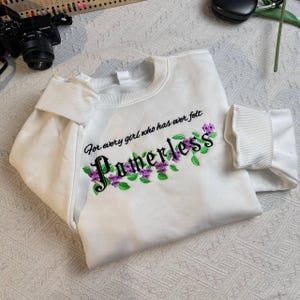 Powerless Lauren Roberts Sweater, Embroidered Bookish Hoodie, Inspired Shirt for Her, Fantasy Book Lover Gift, Bookworm Merch