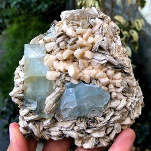 Sky Blue Aquamarine Crystals With Feldspar And Mica From Pakistan - 603 Gram