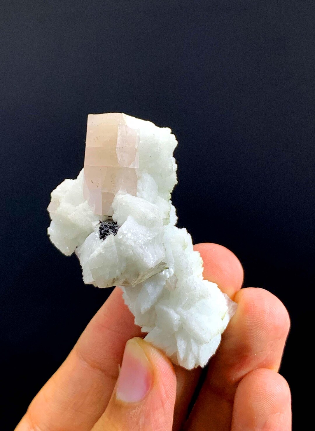 Fluorescent Pink Apatite Crystal on Albite From Pakistan - 37 Gram - Etsy