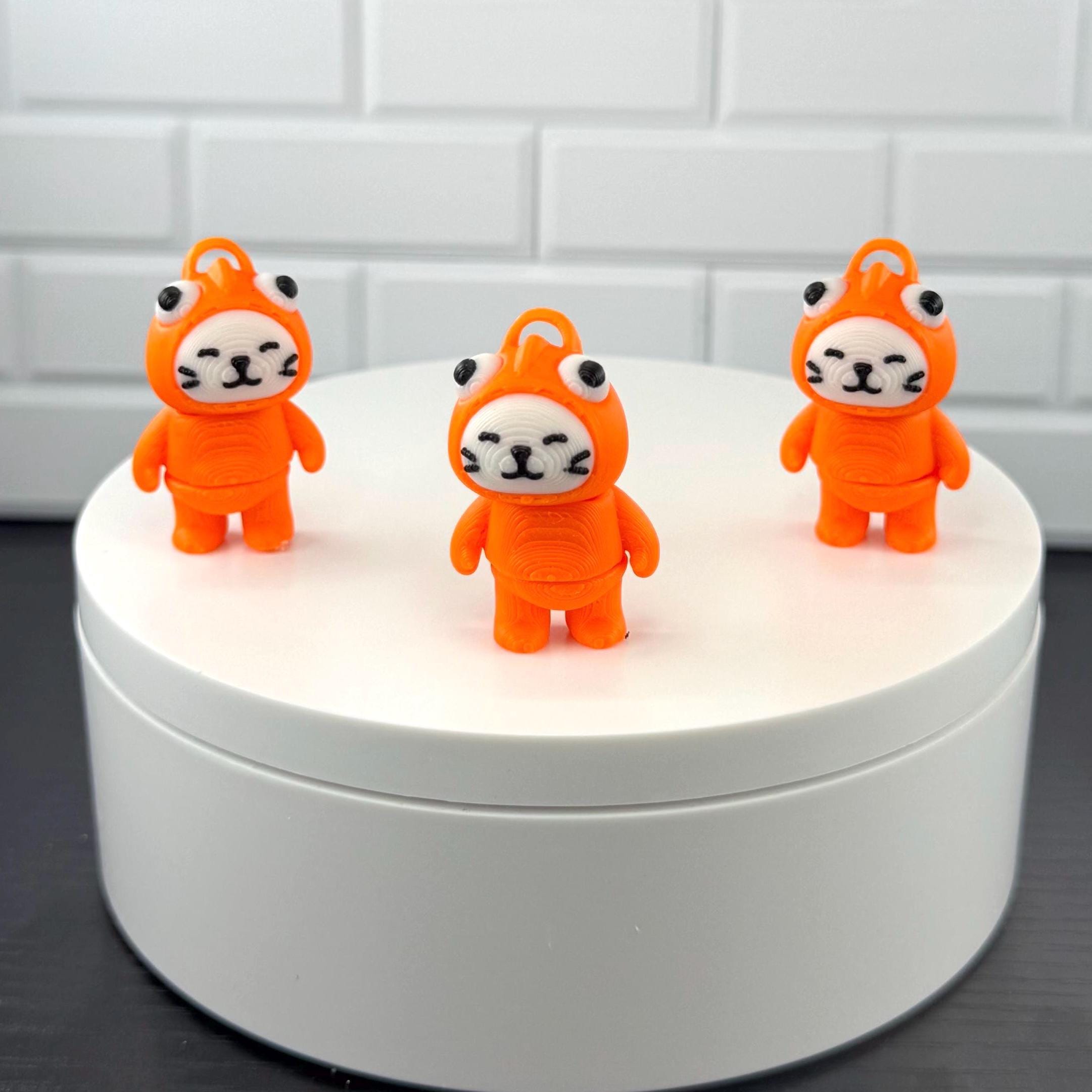 Cat Wearing Goldfish Costume Fidget Toy – Cute Articulated Cat Desk ...