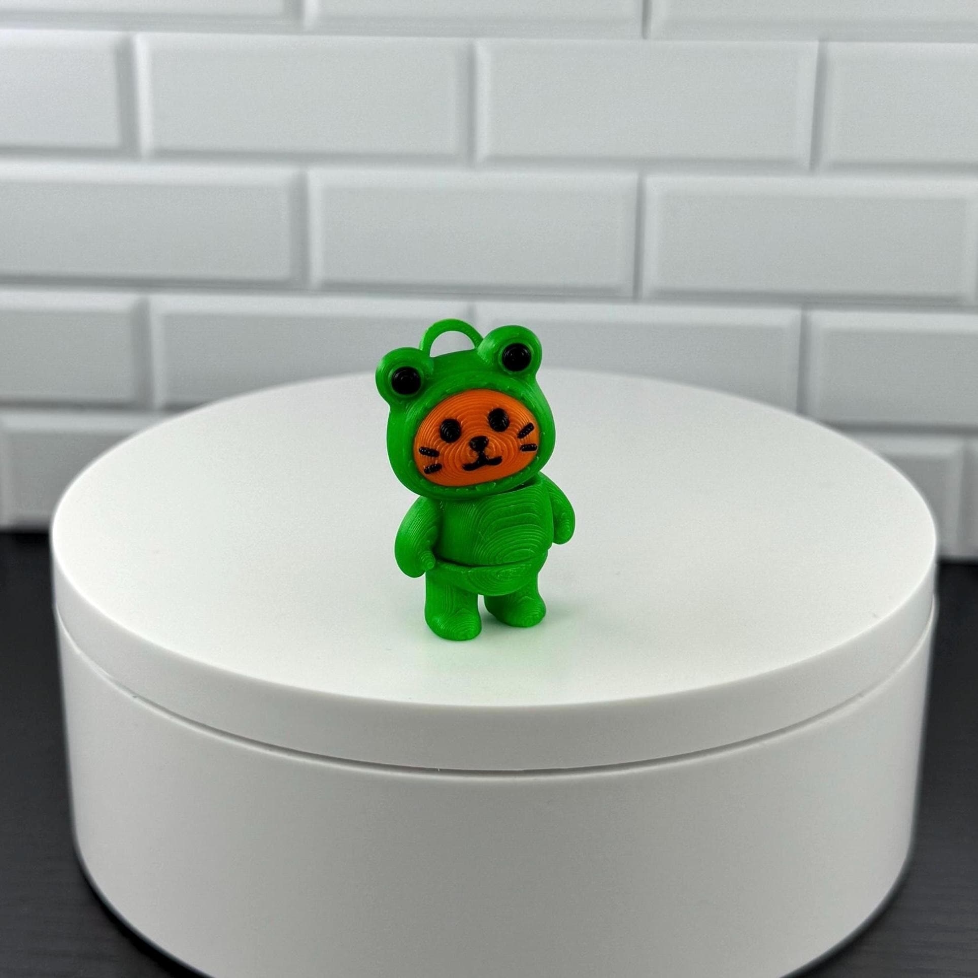 Cat in Frog Costume Fidget Toy – Flexible Articulated Kitty Figure ...