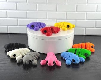 Lobster Fidget Toy – Mini Articulated Flexy Lobster – Cute Desk Buddy – Sensory Stress Relief Toy – Unique Animal Gift – Office Desk Decor