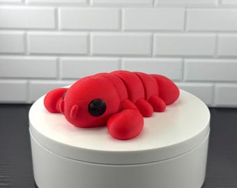 Large Lobster Fidget Toy – Mini Articulated Flexy Lobster – Cute Desk Buddy – Sensory Stress Relief Toy – Unique Animal Gift