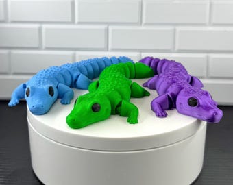 Alligator Fidget Toy – Articulated Alligator – Sensory Desk Companion – Reptile Classroom Fidget – Stress Relief Toy