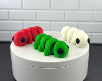 Caterpillar Fidget Toy – Articulated Flexy Bug – Sensory Desk Buddy – Cute Desk Toy – Stress Relief Fidget