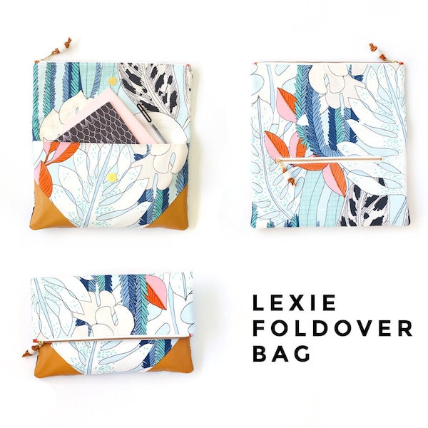 Lexie Foldover Zipper Bag PDF Sewing Pattern Includes 2 Sizes