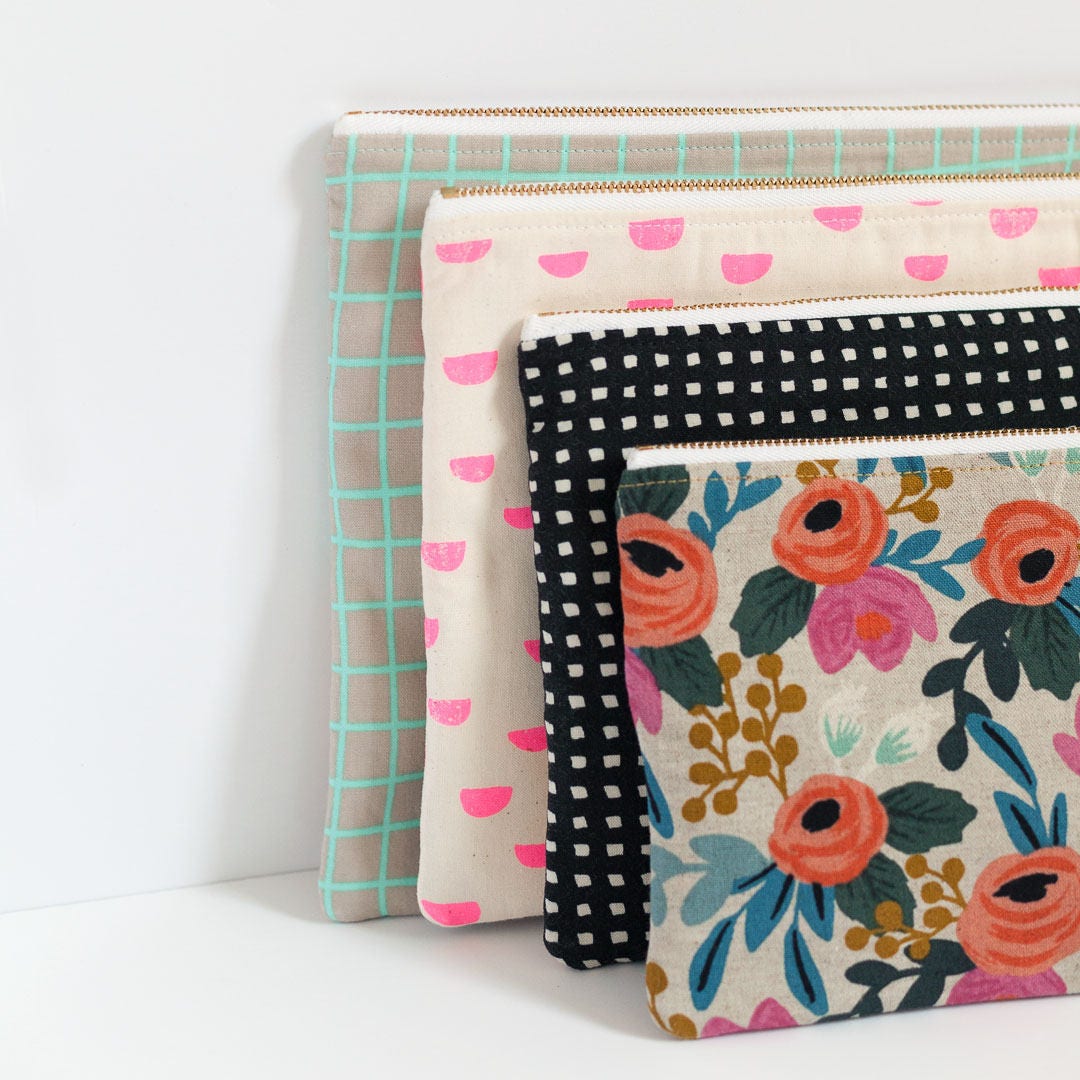 Double Zipper Pouch PDF Sewing Pattern 5 Sizes Sewing Etsy