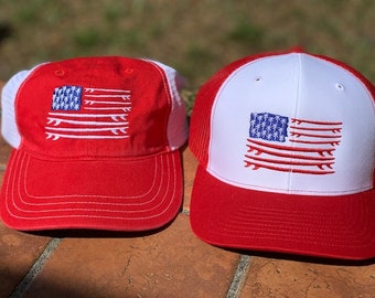American Flag Surfboard Trucker Hat