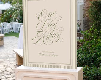 Old Glam Stripe Night Before Sign Welcome Wedding Sign Template Rehearsal Dinner Welcome Sign Printable 029