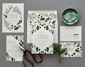 Greenery Wedding Invitation | Woodland |  Green leaves | Outdoor Wedding | Garden wedding | Modern Greenery Wedding Invitation