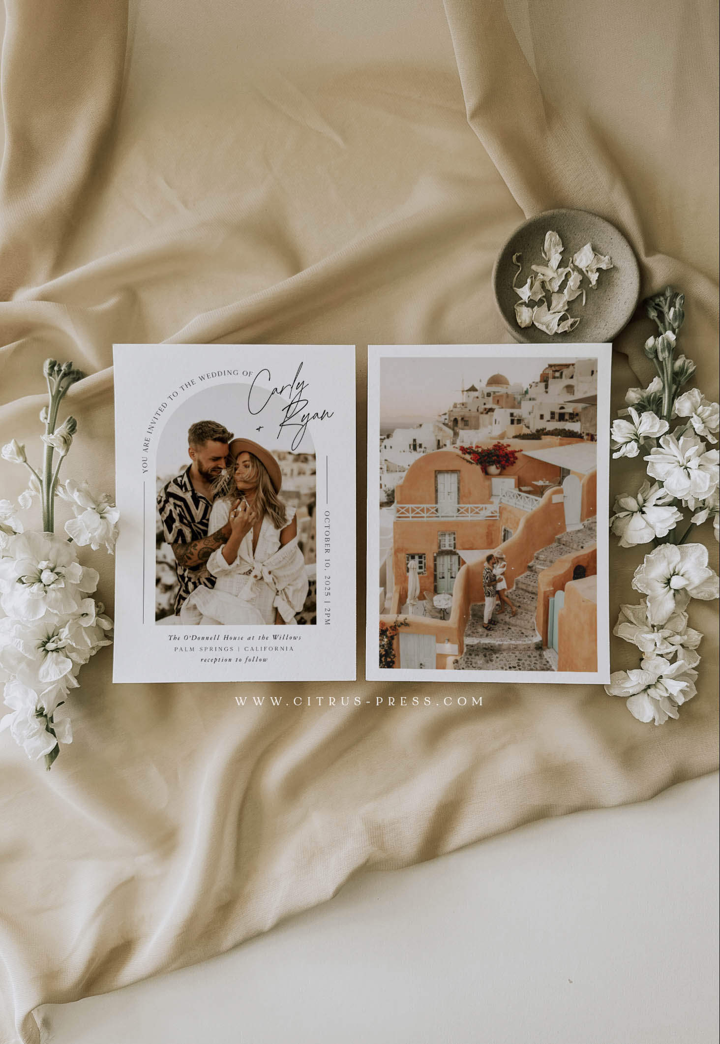 Photo Wedding Invitation Suite, Minimal Photo Arch Frame Invite, Modern ...