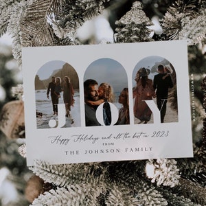 Holiday Photo Card, Christmas Ornament Photo, Happy Holidays, Merry Christmas, DIY Self Editable Template, Printable Corjl 016