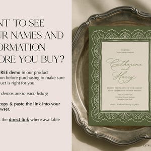 Painted Swan Wedding Menu Template | Editable 4x9 Reception Menu | Romantic Swan Menu Card | Corjl Instant Download 030 image 6