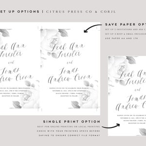 Minimal Wedding Menu Template, Wedding Reception Menu, Elegant Dinner Menu, Digital Download, Editable, DIY, Printable Template, Corjl 013 image 4